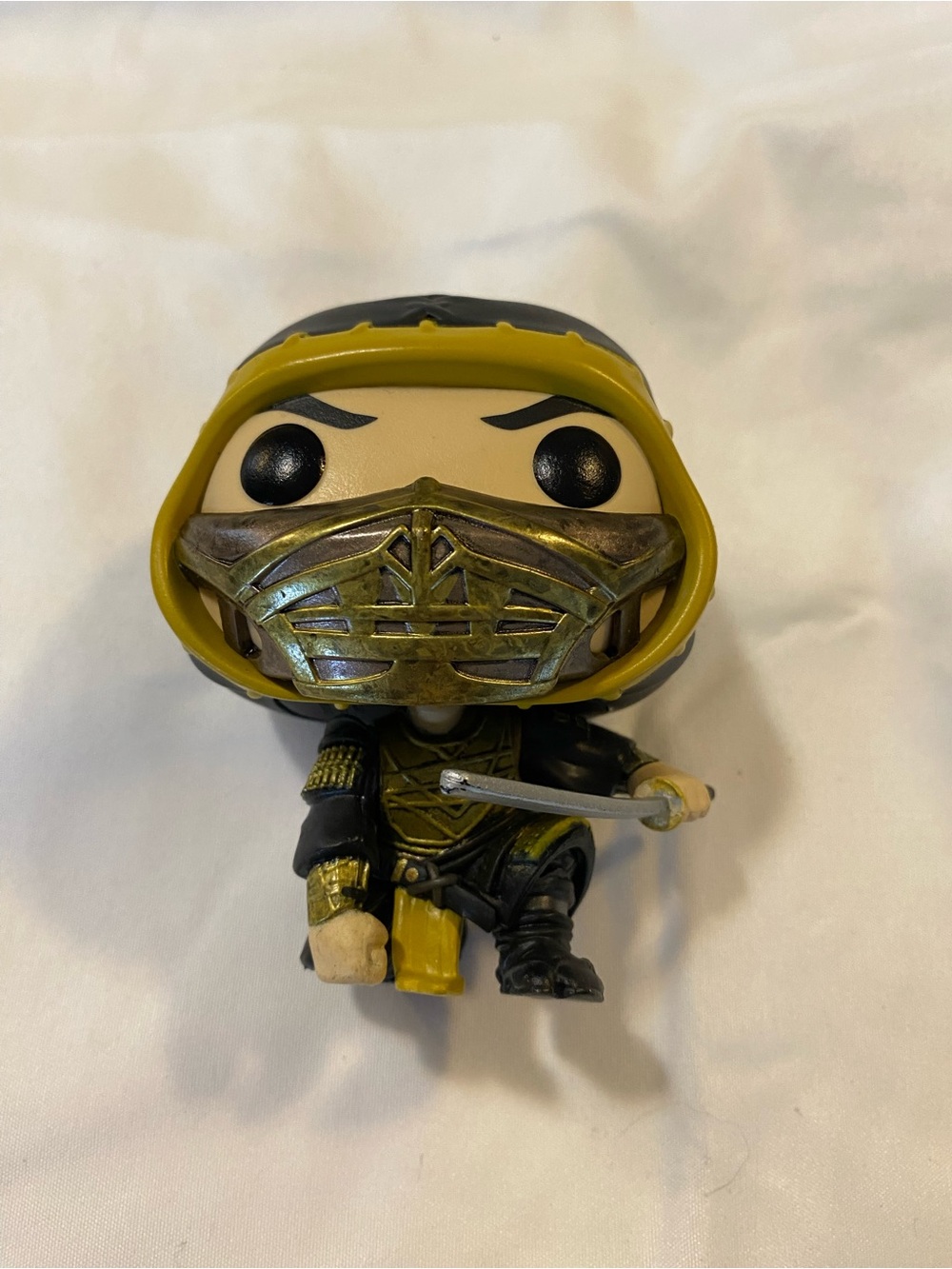 Funko Scorpion Pop! Figure — Yellow and Black with Metallic Gold Mask